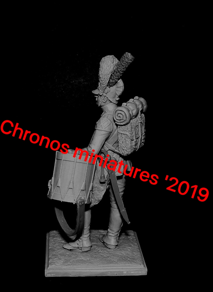 CHM-54185(M). Барабанщик гренадерских рот пехотных полков, Вюртемберг 1812 г. 54 мм. Материал - белый металл. Chronos Miniatures