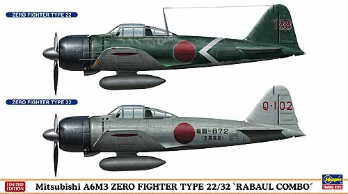 02077 Самолет MITSURISHI A6M2 ZERO TYPE 22/23 Rabaul Hasegawa