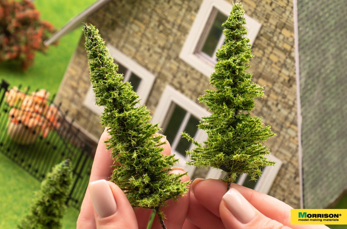 011ee024 Набор 10 шт. Мохнатые ели для макета 7-10см.