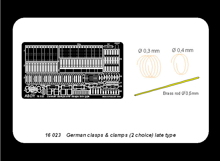 ABR-16-023  Дополнения для  German clamps and clasps – late type для  1/16