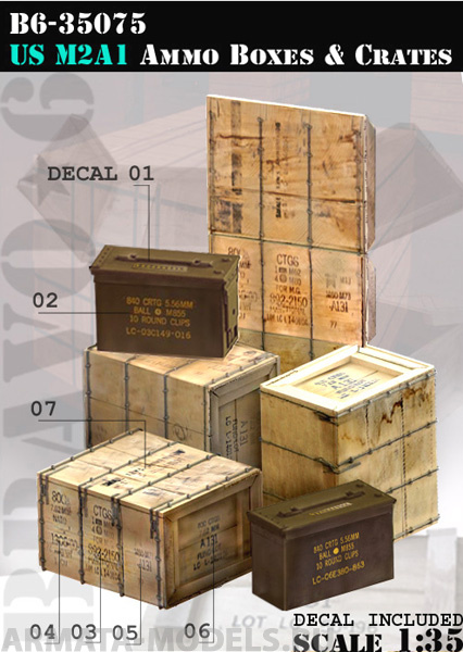 B6-35075 US M2A1 Ammo Boxes & Crates Bravo6