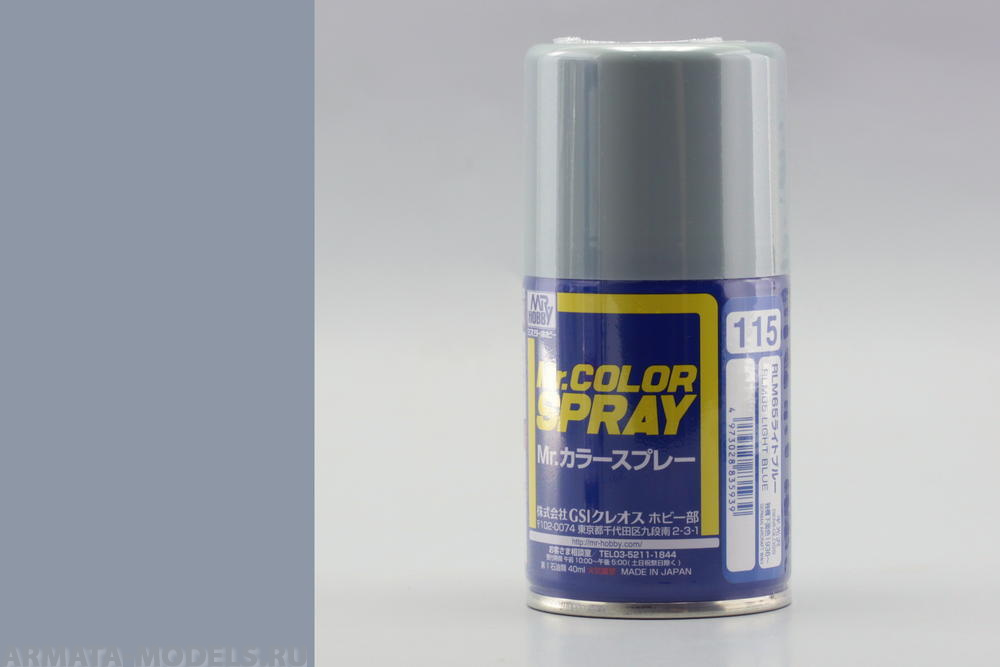 S115 Краска в баллончиках т.м. MR.HOBBY 100мл  RLM65 LIGHT BLUE