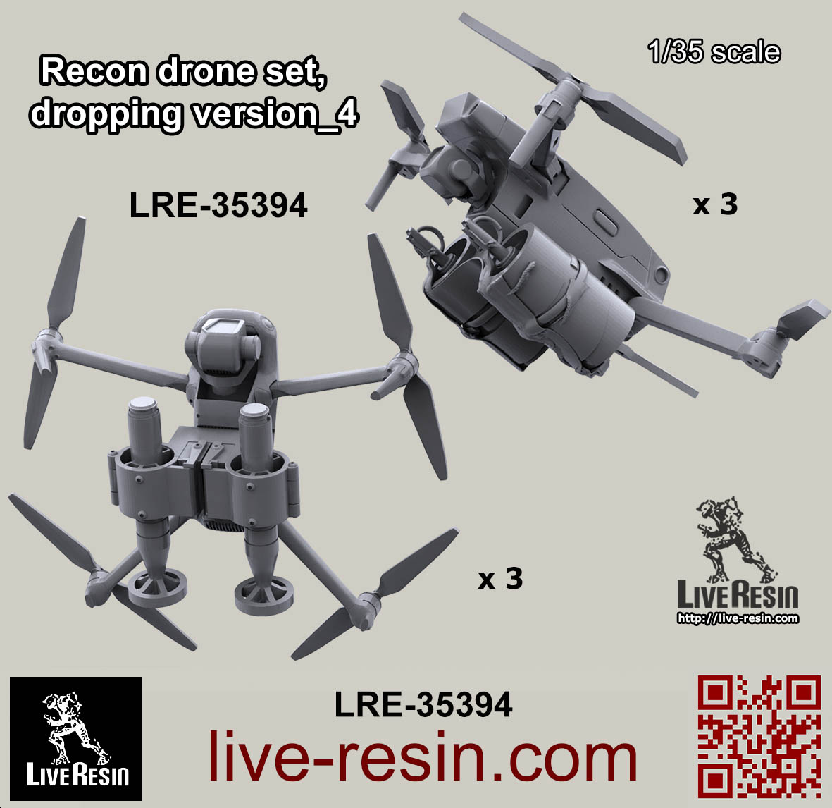 LRE35394 Дроны со сбросами - ВОГ, РГД-5, 6 шт в наборе (Не для свободной продажи) Live Resin