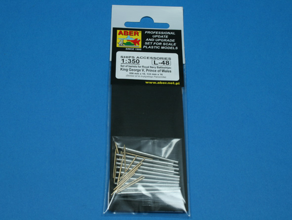 ABR-1:350-L-48  Дополнения для  Set of Barrels for King George V class battleships 356mm x 10; 133mm x 16  для  1/350