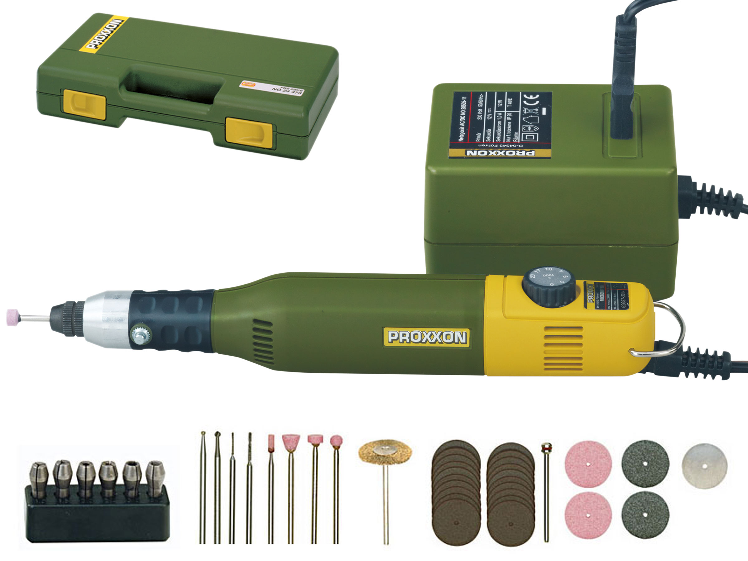 PRO28515 Полный набор с бор-машиной Proxxon Micromot 50E