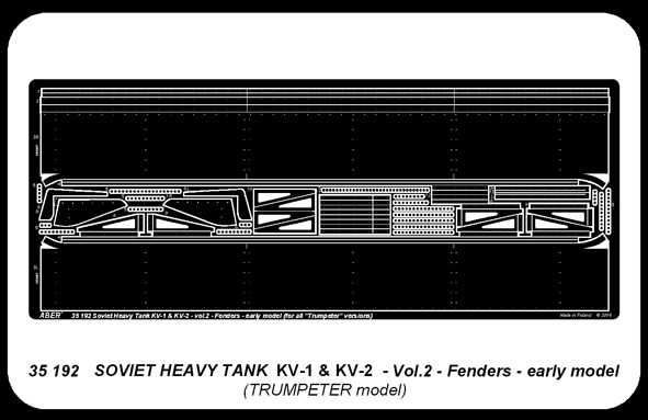 ABR-35 192  Дополнения для  KV-1 vol.2 – fenders – early model для Trumpeter 1/35
