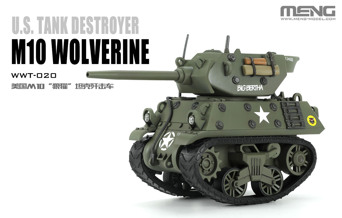 WWT-020 Сборная модель World War Toons M10 Wolverine U.S. Tank Destroyer Meng