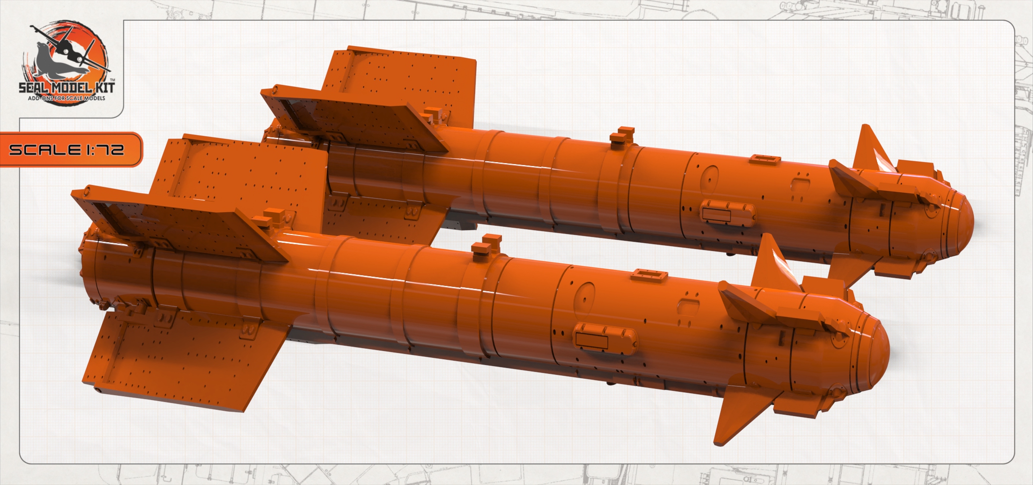 smkegg007 Ракеты Р73 2шт Seal Model Kit