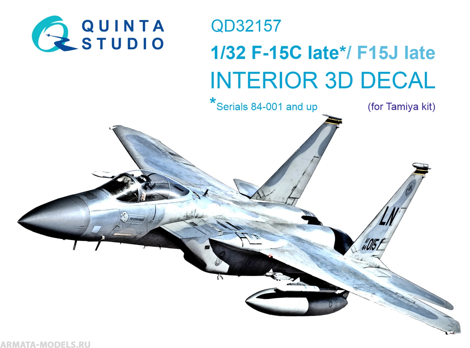 QD32157 3D Декаль интерьера кабины F-15C Late/F-15J late (Tamiya)