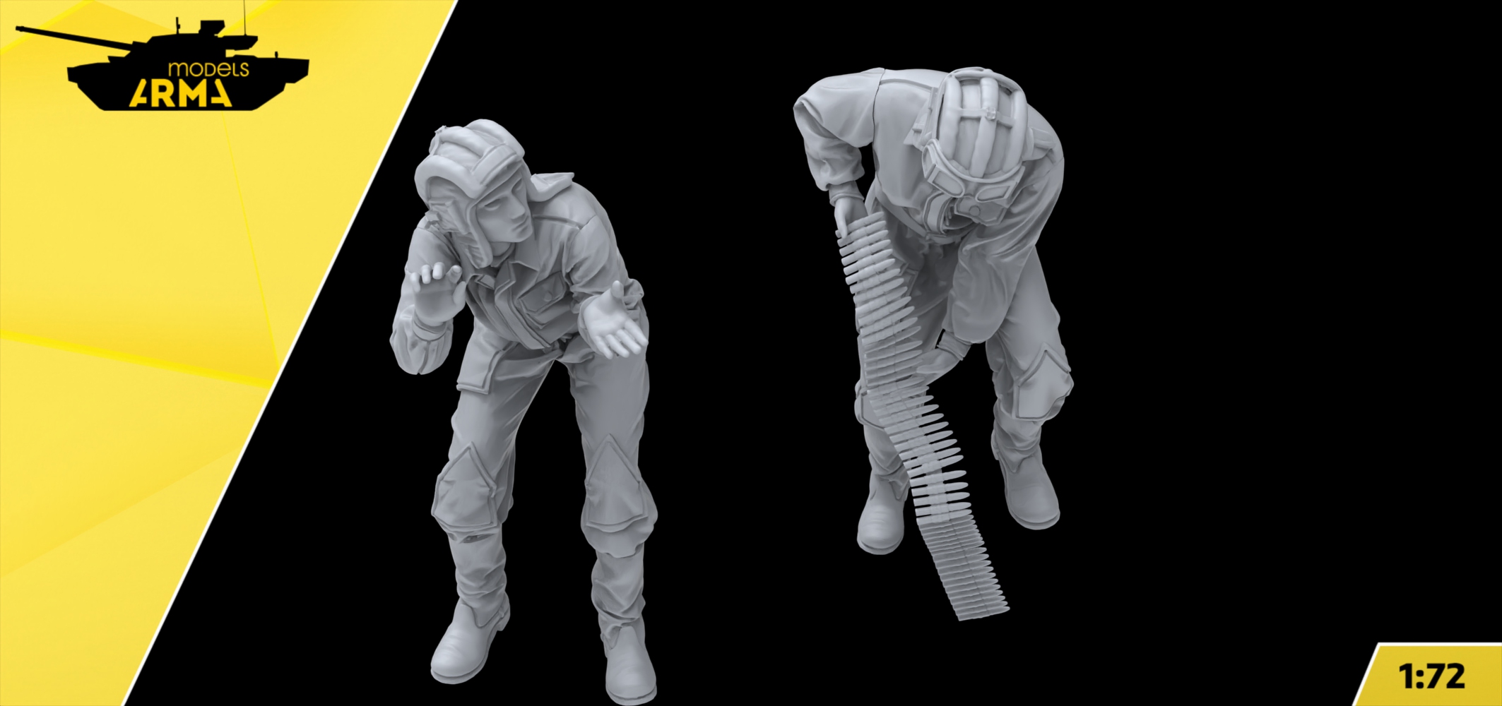 AM72408 Экипаж танка Т-60, Т-70, Т-80, Т-90 (2 фигуры) Arma Models