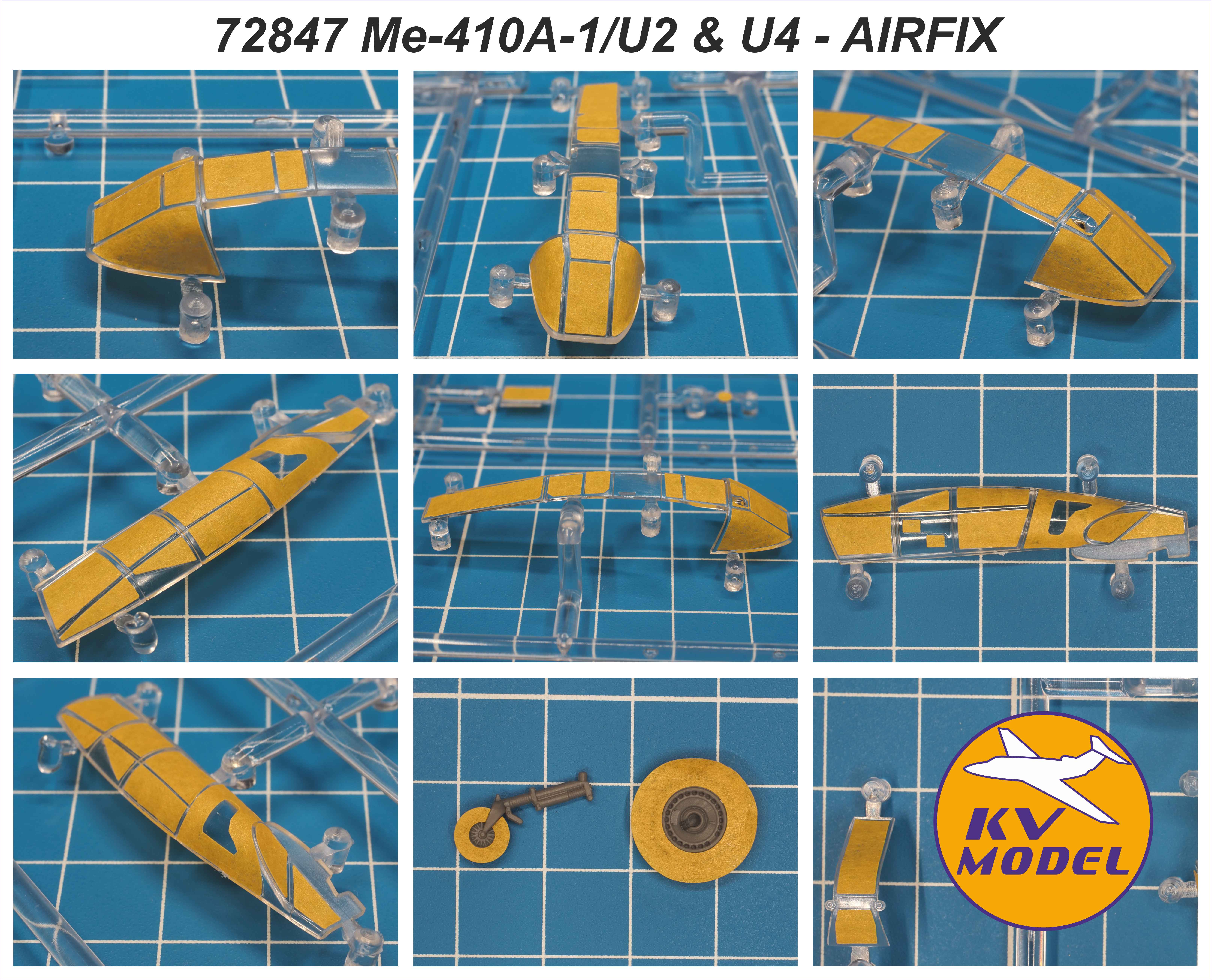 72847KV Окрасочная маска Me410A-1/U2 & U4 (AIRFIX #A04066) + маски на колеса