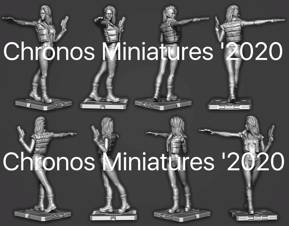 CHM-54202(M). Sci-Fi: Гостья из будущего. 54 мм. Материал - белый металл. Chronos Miniatures