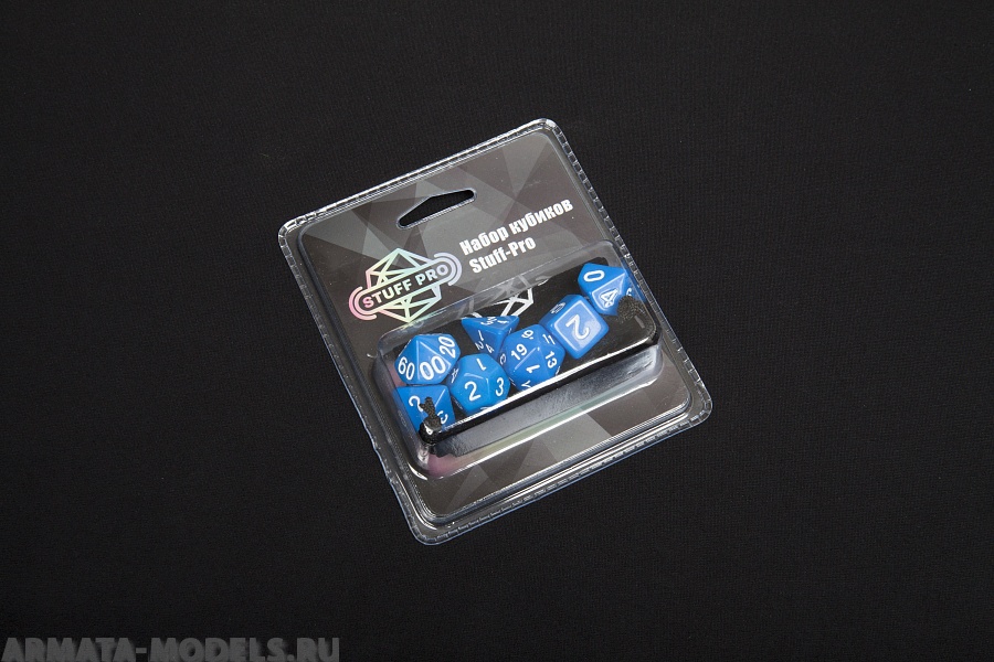 DA0015 Набор из 7 кубиков для ролевых игр (синий) блистер с мешочком