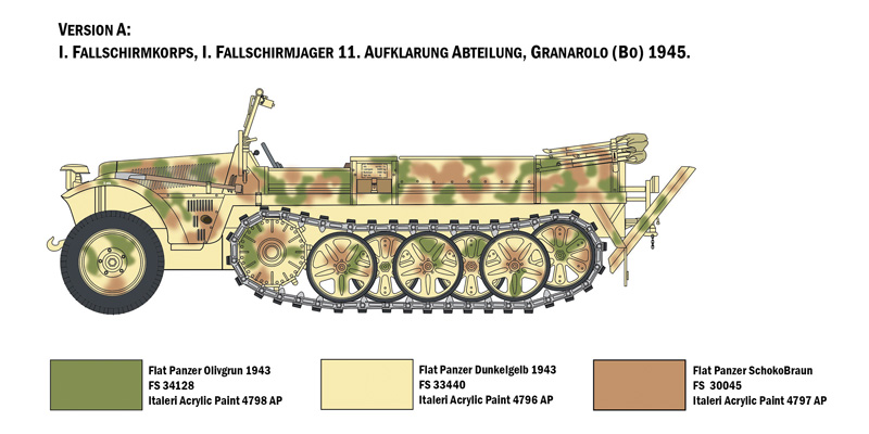 6561ИТ Тягач Sd.Kfz. 10 DEMAG D7 with paratroopers (10013160/300421/0255806, ИТАЛИЯ ) Italeri