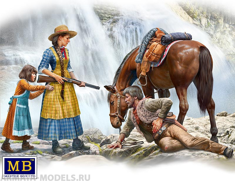 MB35203 Фигуры, Вне закона. Серия стрелков. Набор № 1. Маршал Том Такер, Молли и Ребекка Хенсон Master Box (MB)