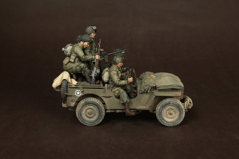 SOGA-17 US Airbornes with officer for jeep. Normandy, 1944. SOGA Miniatures