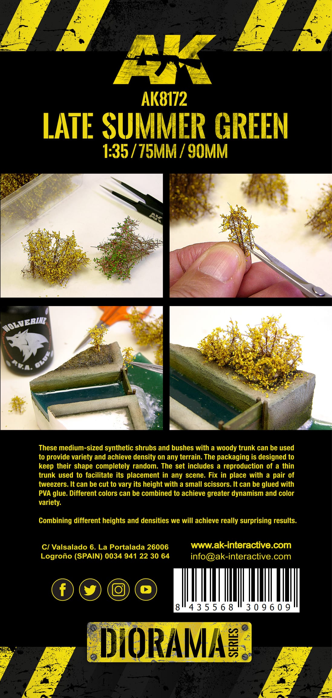 AK8172 Имитация листвы для макетов и диорам LATE SUMMER GREEN SHRUBBERIES