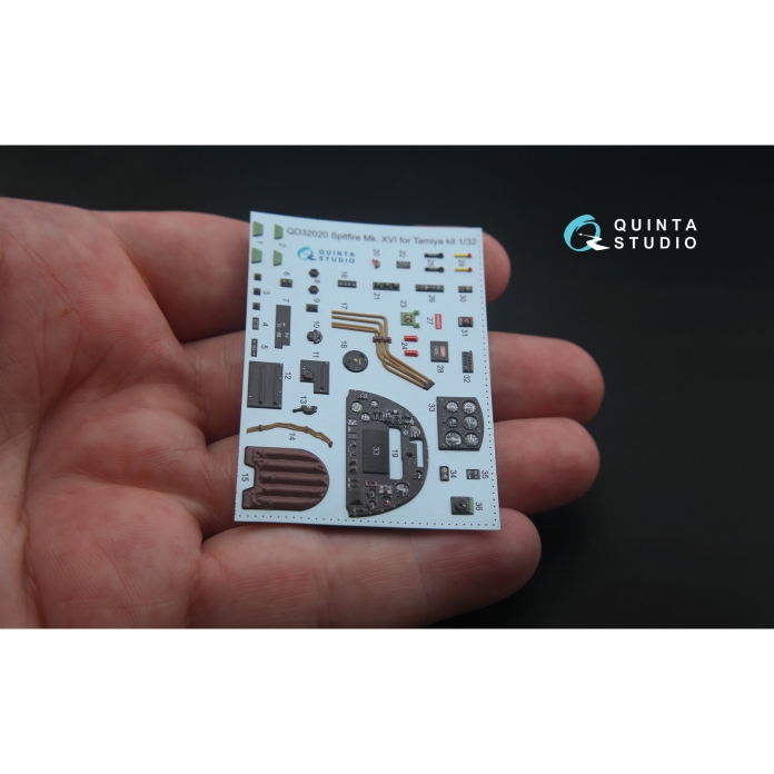 QD32020 3D Декаль интерьера кабины Spitfire Mk.XVI (для модели Tamiya)