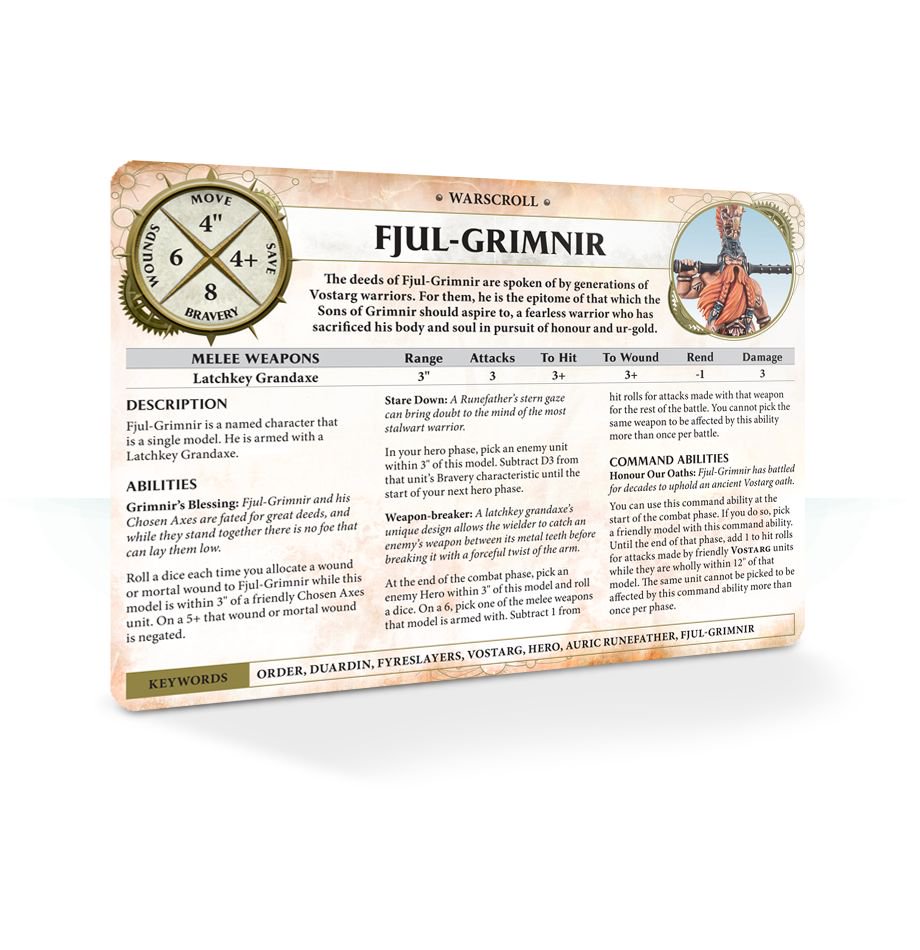 84-04-60GW Карты Боевые Свитки. Огненные Истребители (англ.) (Warscroll Cards: Fyreslayers (Eng))