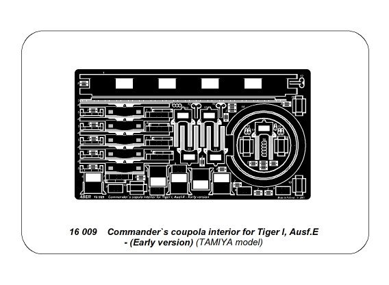 ABR-16-009  Дополнения для  Commander`s coupola interior for Tiger I, Ausf.E-(Early version) для Tamiya 1/16