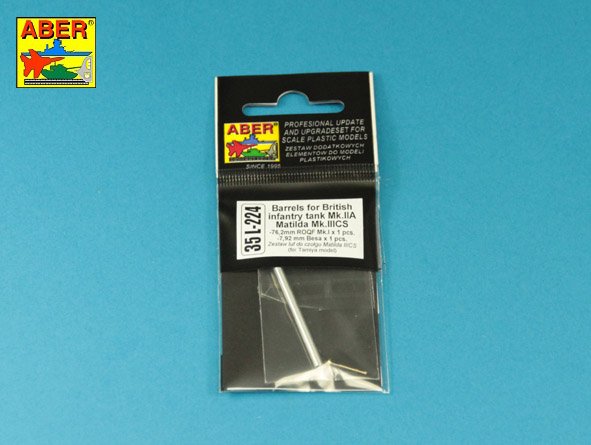 ABR-35-L-224  Дополнения для  Barrel ROQF Mk.I 76,2mm for Matilda Mk.IIICS  with Besa MG barrel для Tamiya 1/35