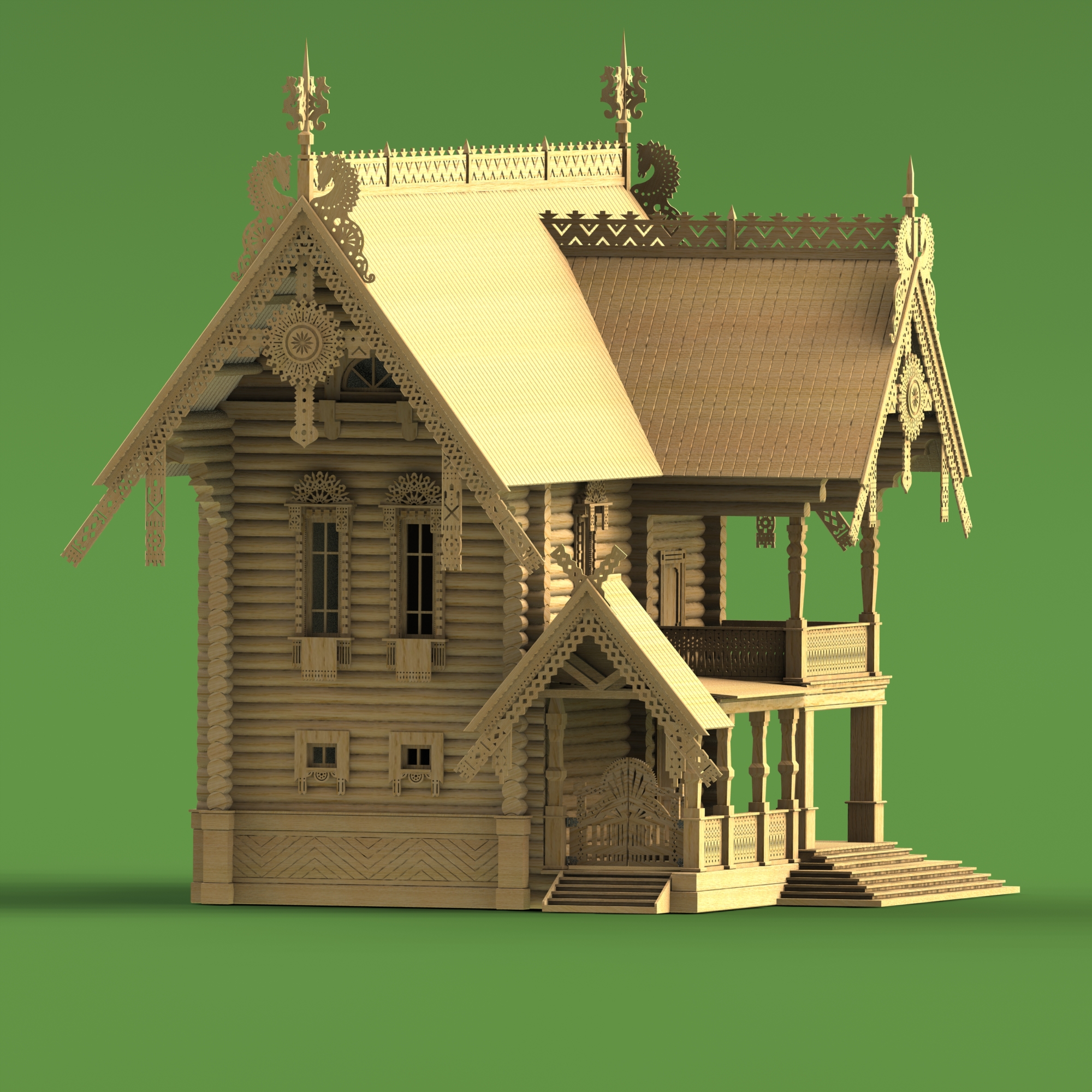 1511 сборная деревянная модель Терем Русского подворья СВ Модель