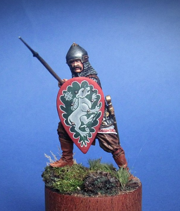 CHM-54062(M). Русский воин с копьем, 14 век. Материал - белый металл. Chronos Miniatures