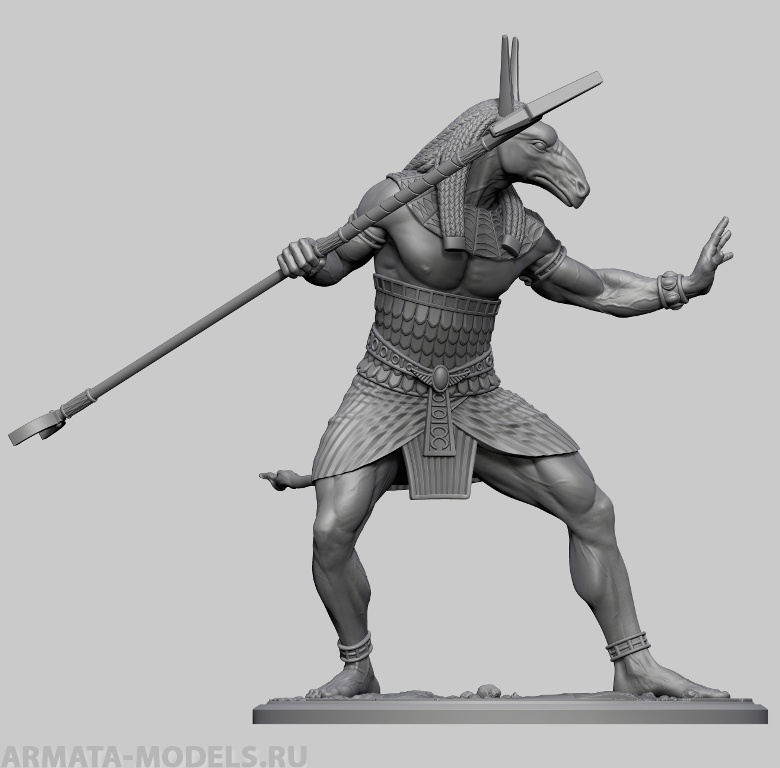 CHM-54158(M). Египетский бог Сет. 54 мм. Материал - белый металл. Chronos Miniatures