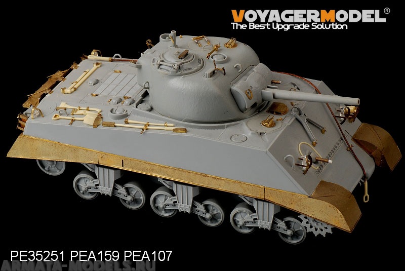PEA159 Набор фототравления для 1/35 WWII USMC M4A2 Mid Tank Late Version Side Skirts (For DRAGON Kit)