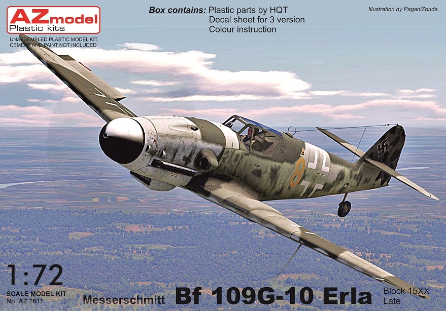 AZ7611 Самолет Messerschmitt Bf-109G-10 Erla AZmodel Plastic kits