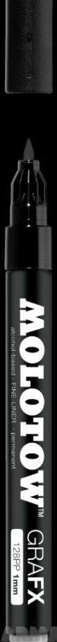 128001 Маркер MOLOTOW GRAFX Fine-Liner Черный 1мм
