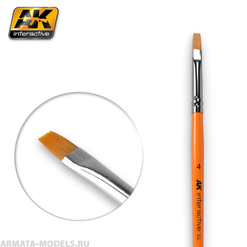AK-610 Кисть художественная FLAT BRUSH 4 SYNTHETIC