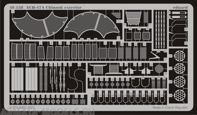 48558 Фототравление для ACH-47A Chinook  (экстерьер) для модели Italeri