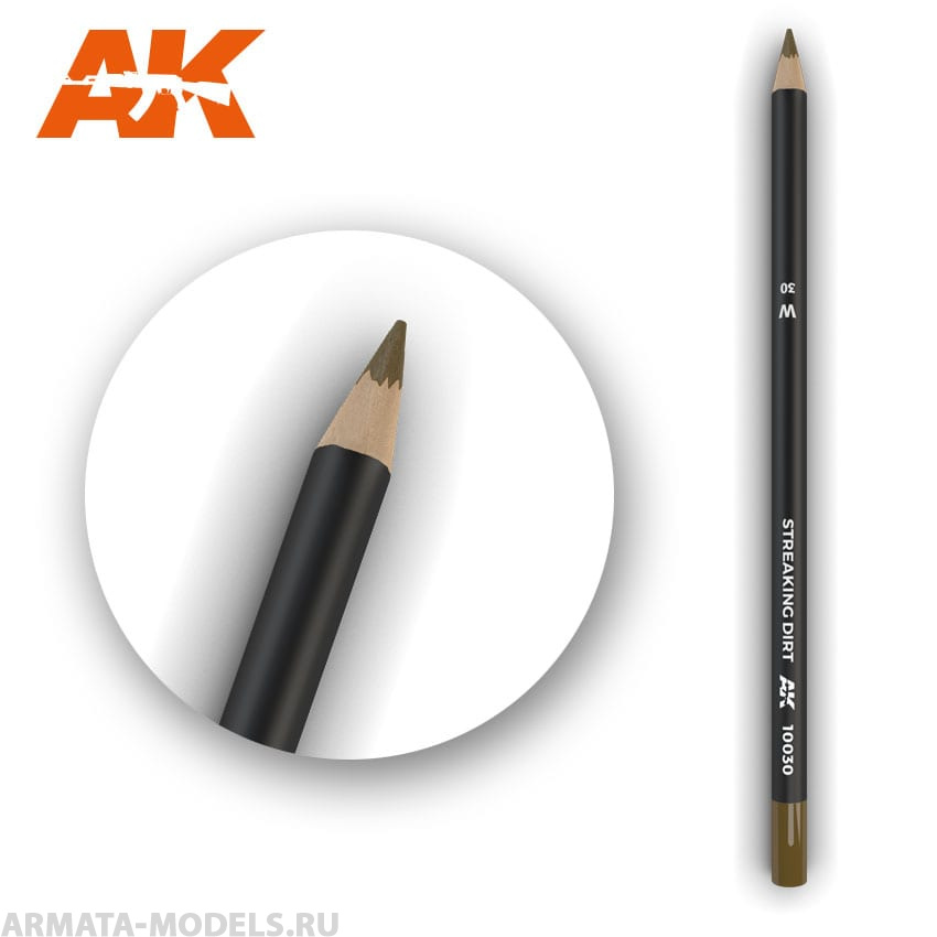 AK10030 Карандаш для везеринга Watercolor Pencil Streaking Dirt (Box - 5 units)