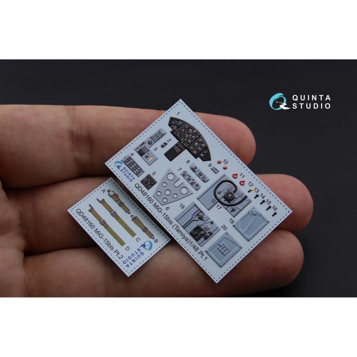 QD48160 3D Декаль интерьера кабины МиГ-15бис (для модели Tamiya)