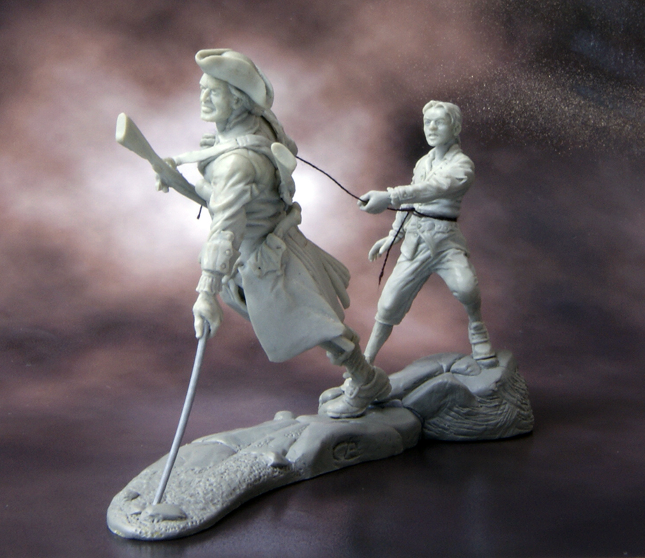 CHM-54050(M). Остров Сокровищ: Джон Сильвер и Джим Хокинс, 2-я половина 18 века. (2 фигуры). 54 мм. Материал - белый металл. Chronos Miniatures