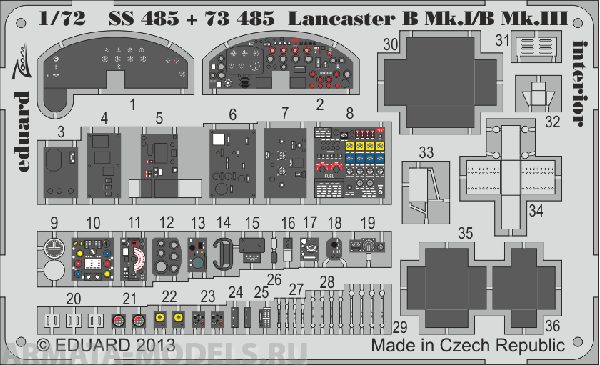 73485ED  Lancaster B Mk.I/B Mk.III interior S.A. (for Airfix kit) 1/72