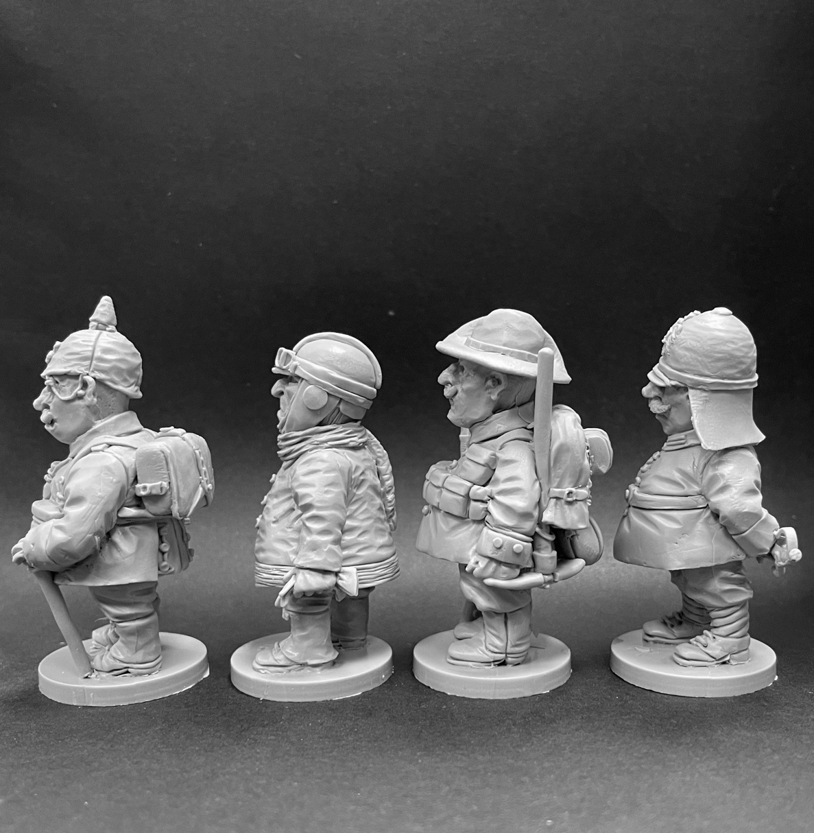 CHM-50.10. WW1: Германская армия №3. В комплекте 4 фигуры. Материал - смола. Chronos Miniatures