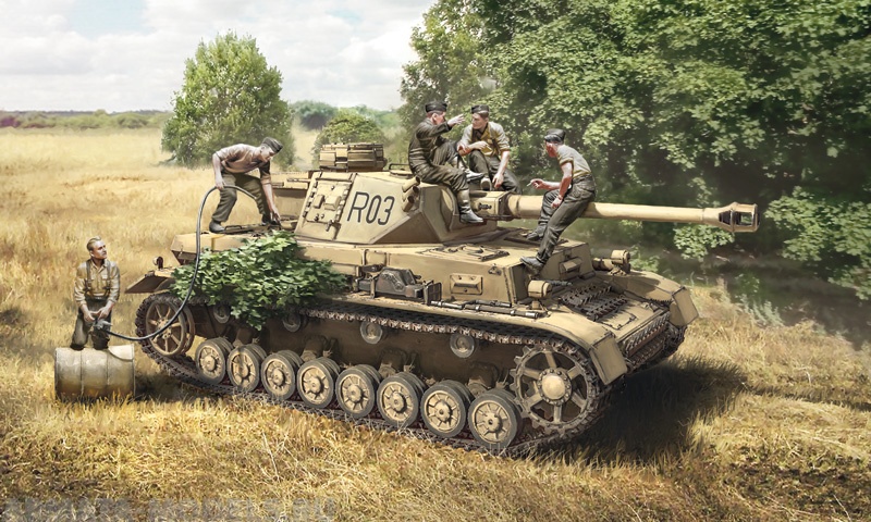 6548ИТ Танк Pz.Kpfw. IV Ausf.F1/F2/G Early with rest crew Italeri