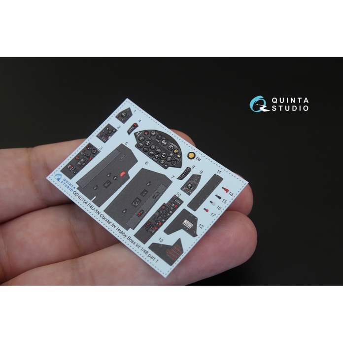 QD48154  3D Декаль интерьера кабины F4U-5N (для модели Hobby Boss)