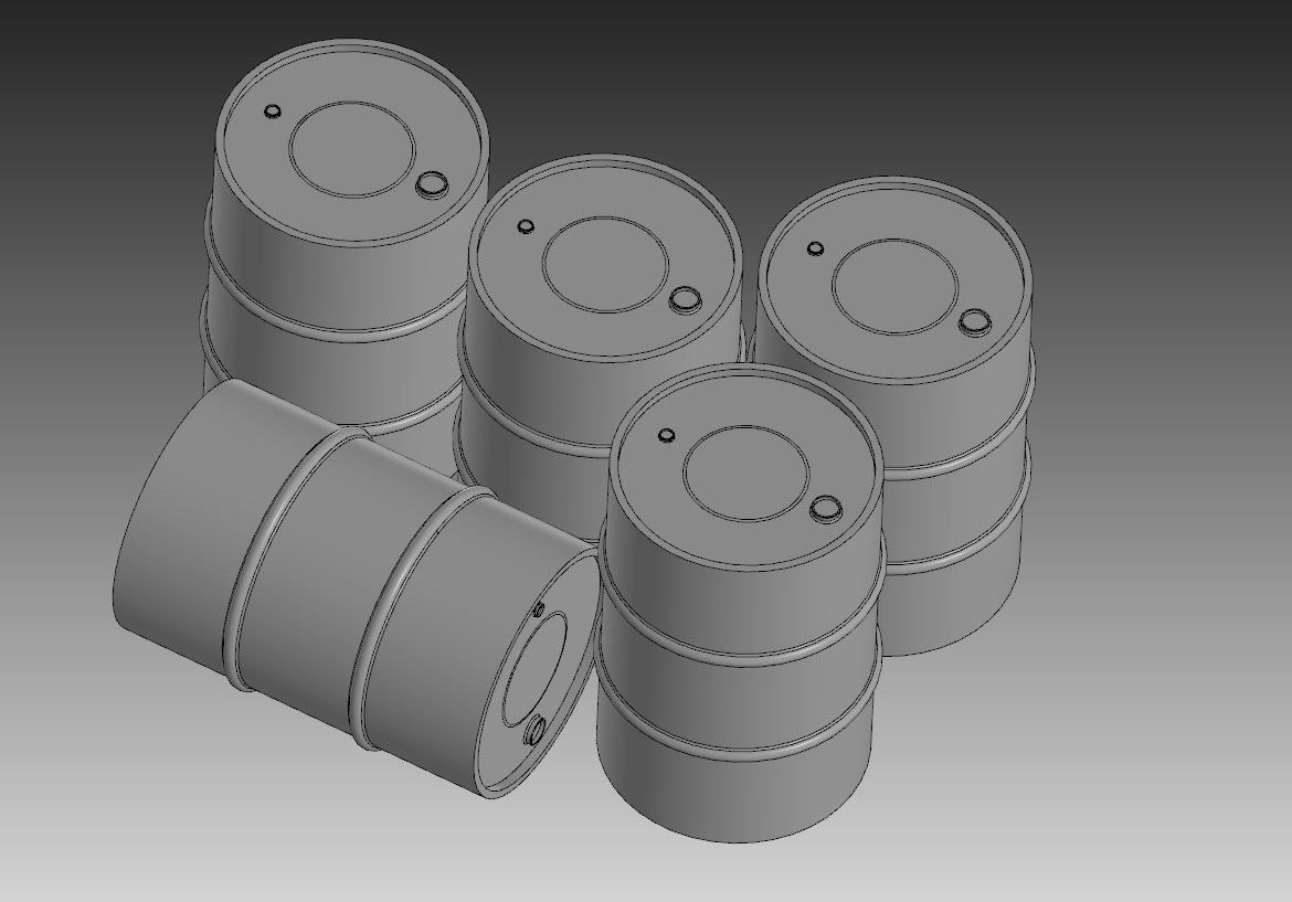 HE72060 миниатюра Бочки 200л  в масштабе 1/72