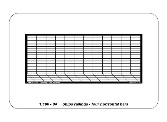 ABR-1:100-–-04  Дополнения для  Railing four horizontal bars для  1/100