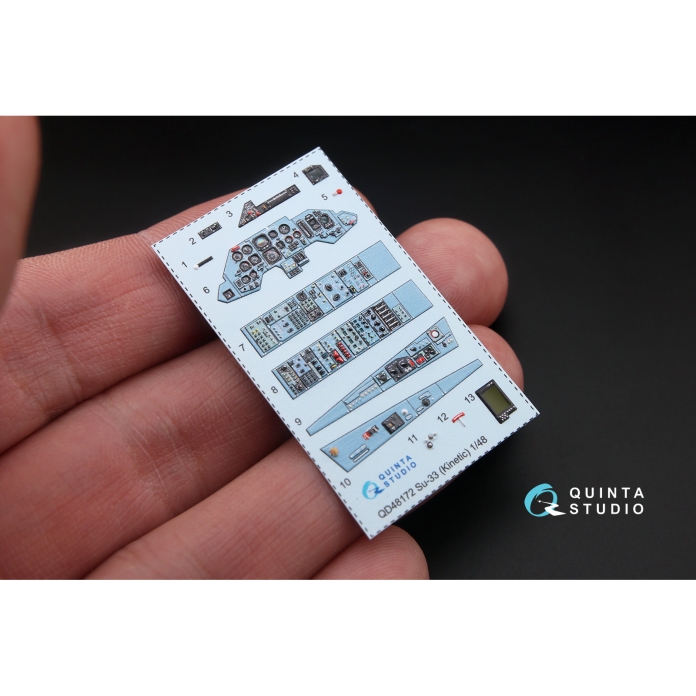 QD48172 3D Декаль интерьера кабины  Су-33 (для модели Kinetic)