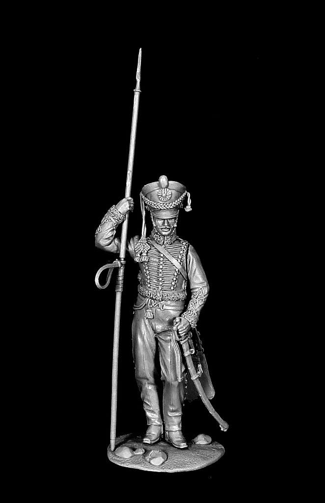 CHM-54200(M). Рядовой армейских гусарских полков, Россия 1812-14 гг. 54 мм. Материал - белый металл. Chronos Miniatures