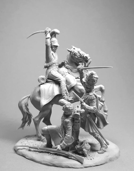 VD-54021(M). Офицер (№2)  42-го (Королевских Шотландских горцев) пехотного полка quot;Черная Стражаquot;, 1815 г. 54 мм. Материал - белый металл. Chronos Miniatures