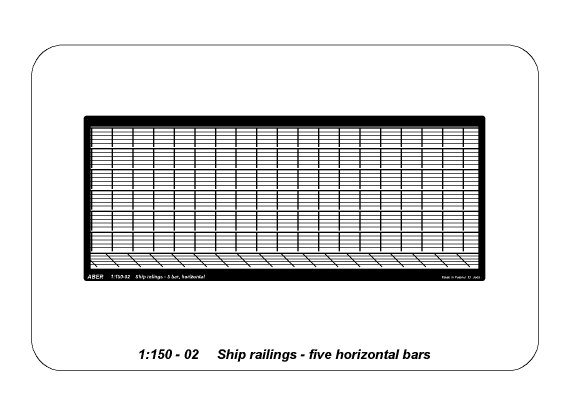 ABR-1:150-–-02  Дополнения для  Ships railing – five horizontal bars для  1/150