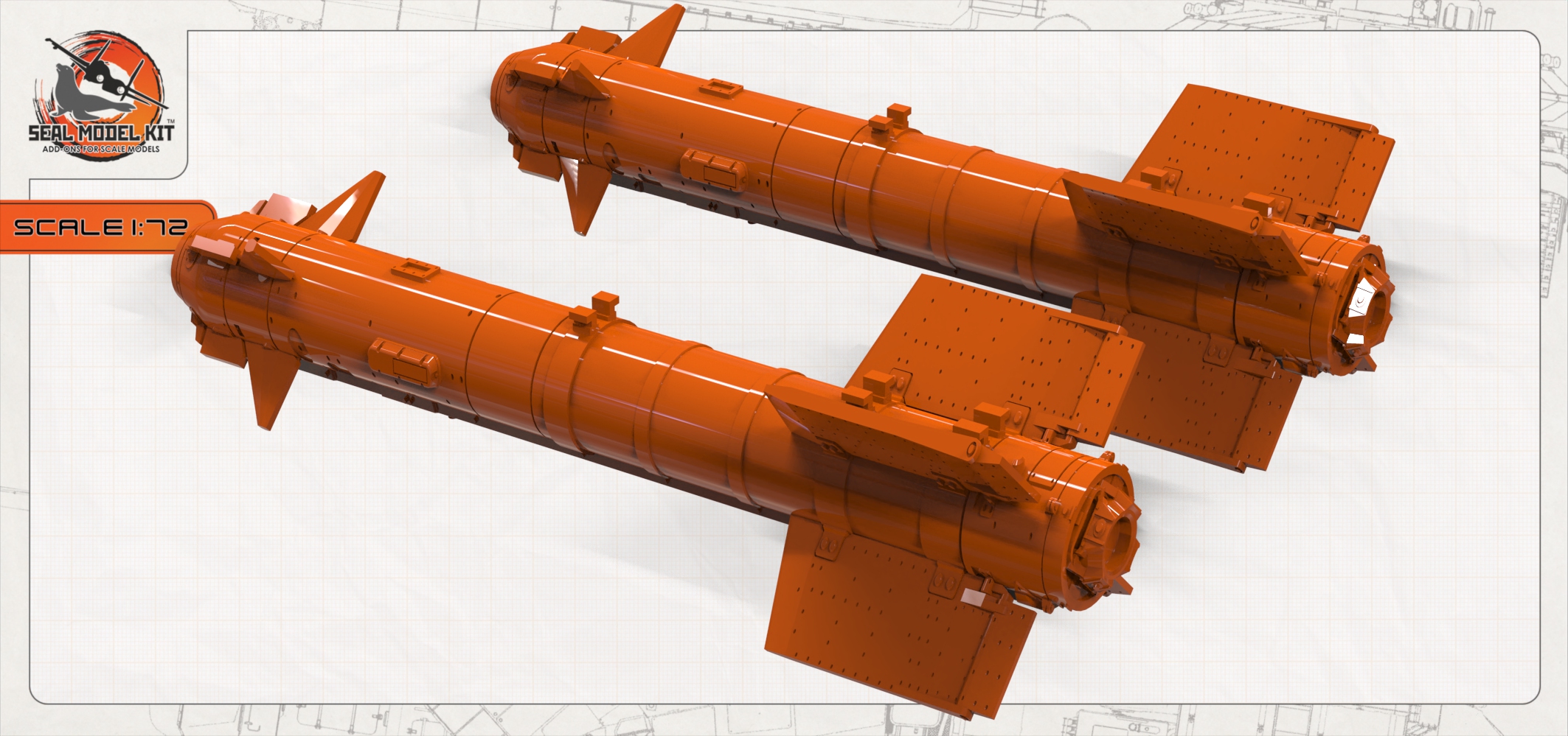 smkegg007 Ракеты Р73 2шт Seal Model Kit