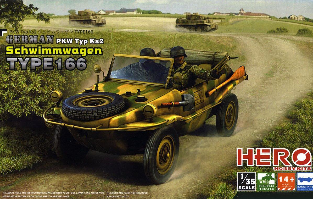 H35001-FRE Автомобиль German Pkw.K2s Schwimmwagen Type 166 FREEDOM