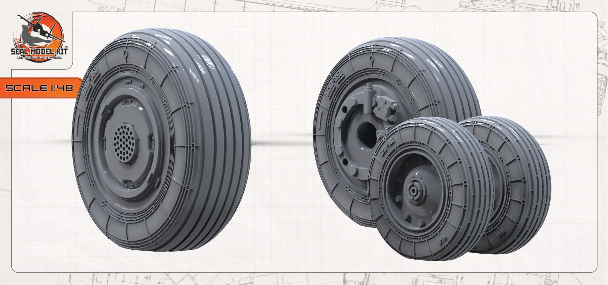 smk48073 Колеса под нагрузкой для су30см (Не для свободной продажи) Seal Model Kit