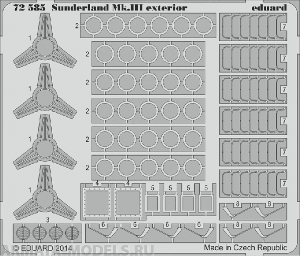 72585ED  Sunderland Mk.III exterior (for Italeri kit) 1/72